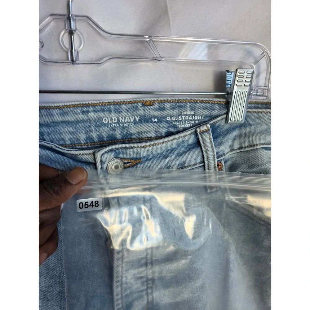 Old Navy O.G. Straight Jeans Womens  Blue Light Wash Straight High Straight